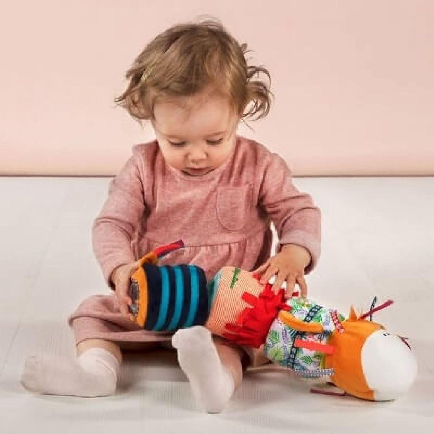 Lilliputiens - Zvuková rolka Jack Velcro - Barevná hračka pro děti s různými zvuky a odnímatelnými chrastítky - Podporuje poslech a motorické dovednosti - Od 6 měsíců - 83064 Baby Toys Naty Shop
