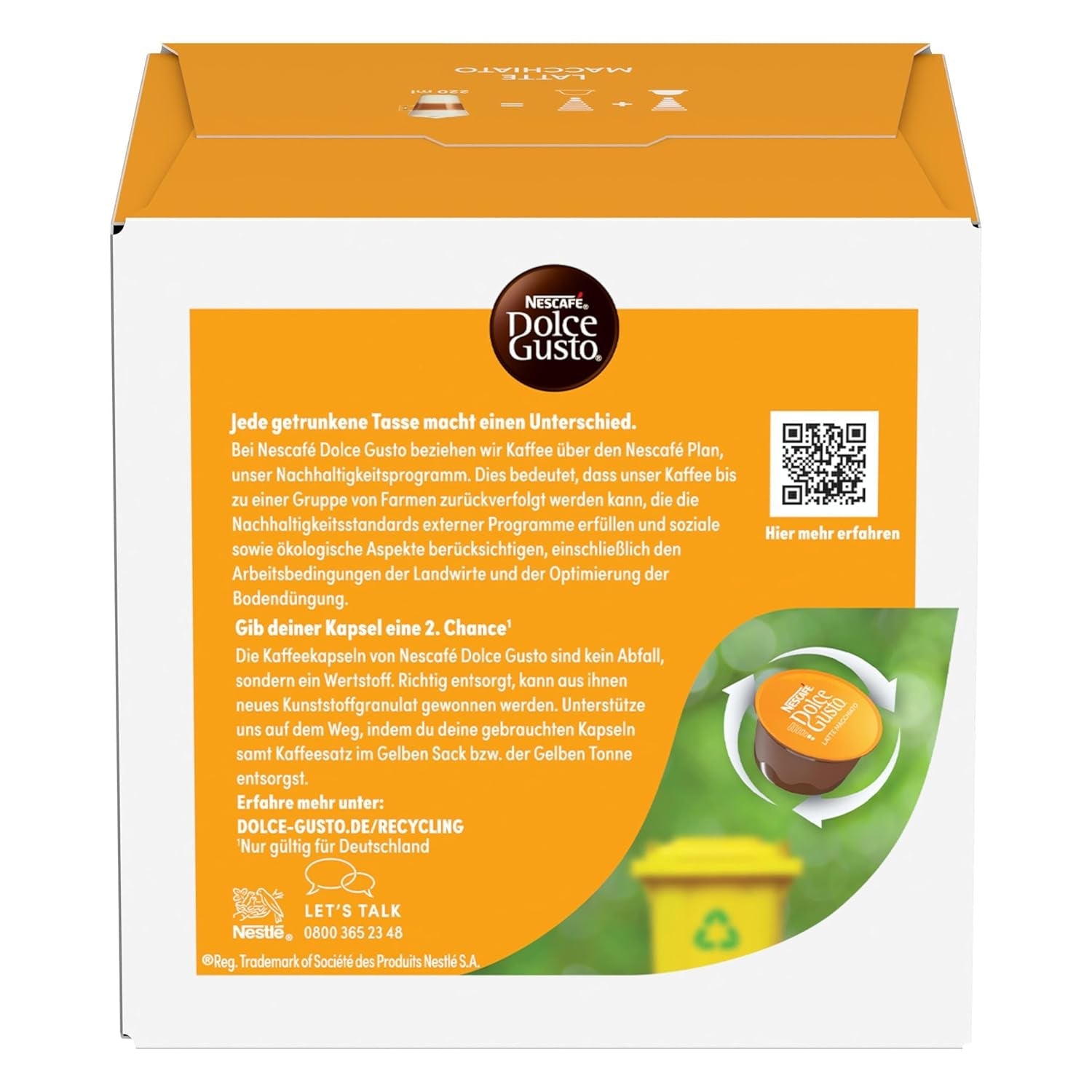 NESCAFÉ DOLCE GUSTO Latte Macchiato Kaffeekapseln 3er Pack (3 x 16 kapslí)