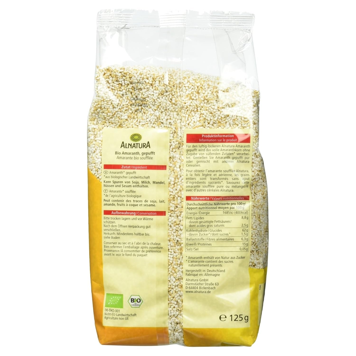 Bio expandovaný amarant, 125g