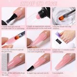 GZMAYUEN Poly Nail Gliding Solution 30 ml * 2 gel na prodlužování nehtů Tekutý gel na prodlužování nehtů – jednoduchý DIY roztok na klouzání se štětcem