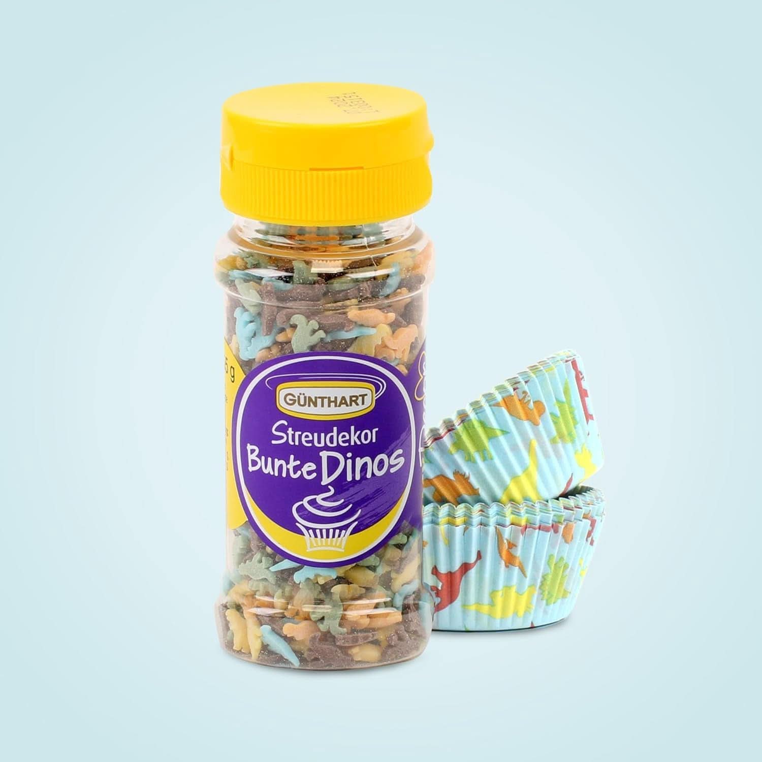 Günthart Dino set, 55 gramů + 50 papírových obalů na košíčky Sprinkles Naty Shop