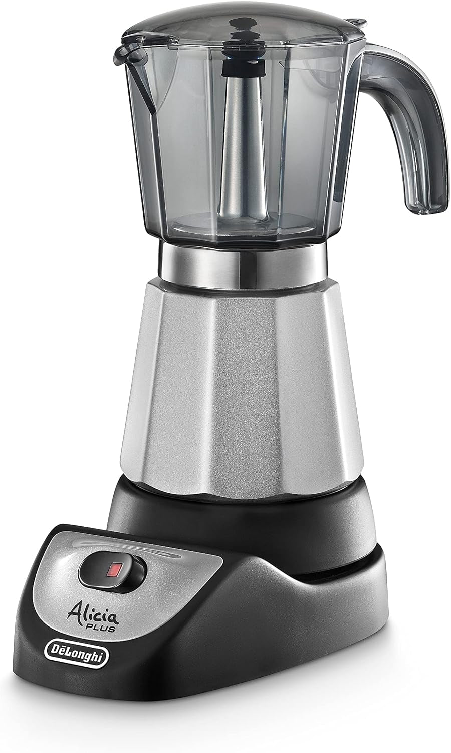 Moka konvička De'Longhi Alicia Plus EMKM6.B (otočná o 360°, 550 W) stříbrno-černá