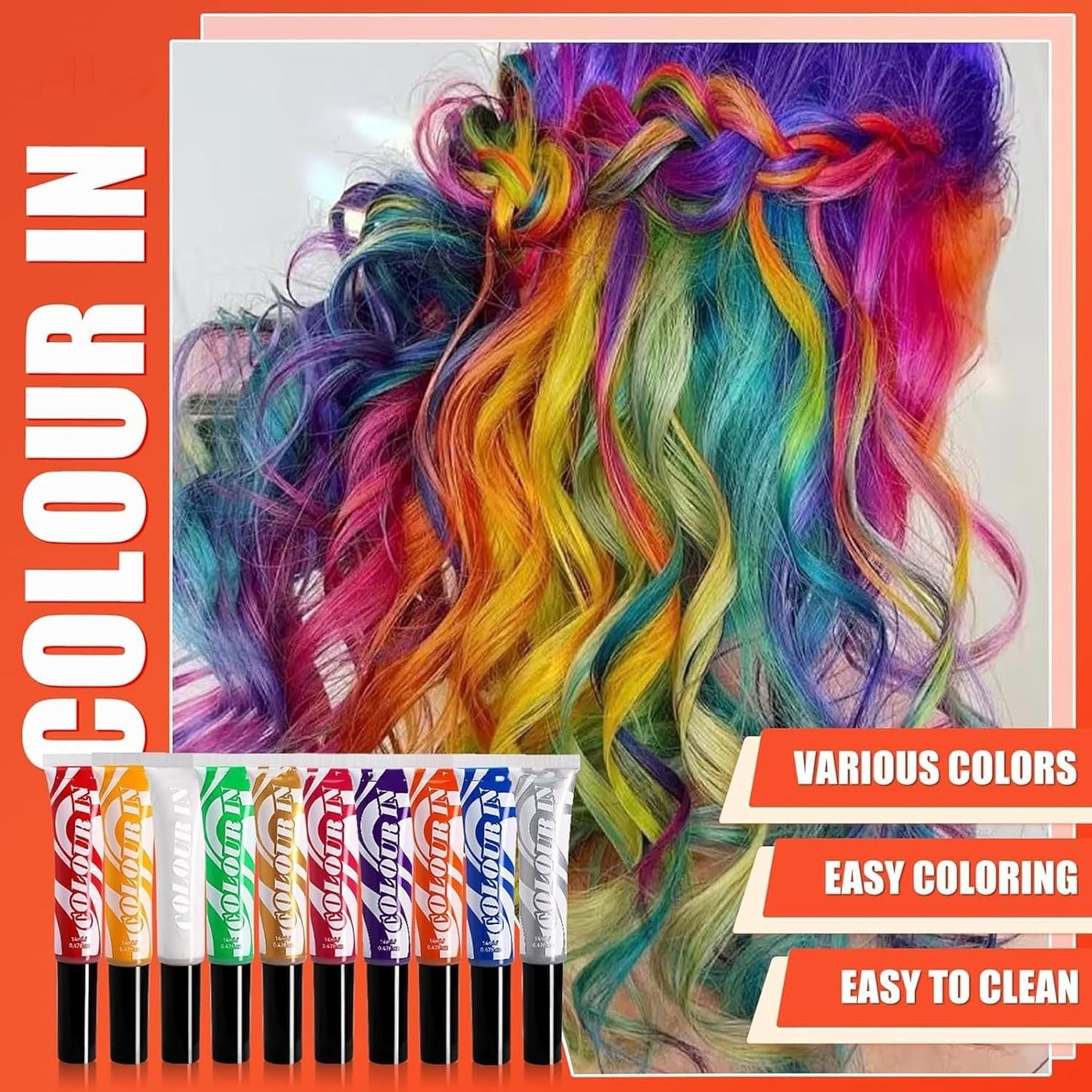 Green Temporary Hair Dye - 14ml Hair Chalk Barva na vlasy, Smývatelná zelená tyčinka na barvení vlasů, Instant Color Hair Chalk, Carnival Chalk Barva na vlasy pro Vánoce Halloween, Karneval, Cosplay Barva na vlasy Naty Shop