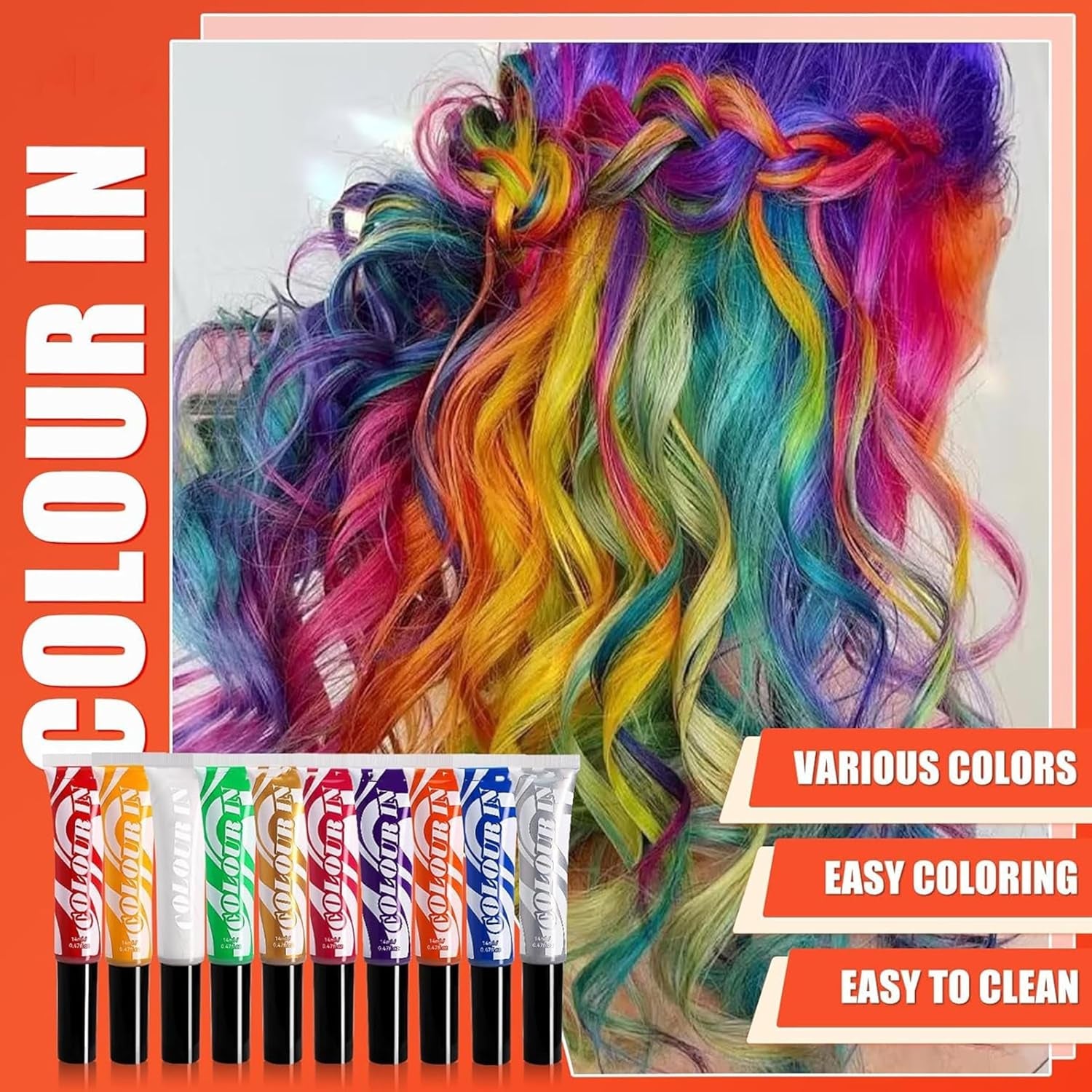 Green Temporary Hair Dye - 14ml Hair Chalk Barva na vlasy, Smývatelná zelená tyčinka na barvení vlasů, Instant Color Hair Chalk, Carnival Chalk Barva na vlasy pro Vánoce Halloween, Karneval, Cosplay Barva na vlasy Naty Shop