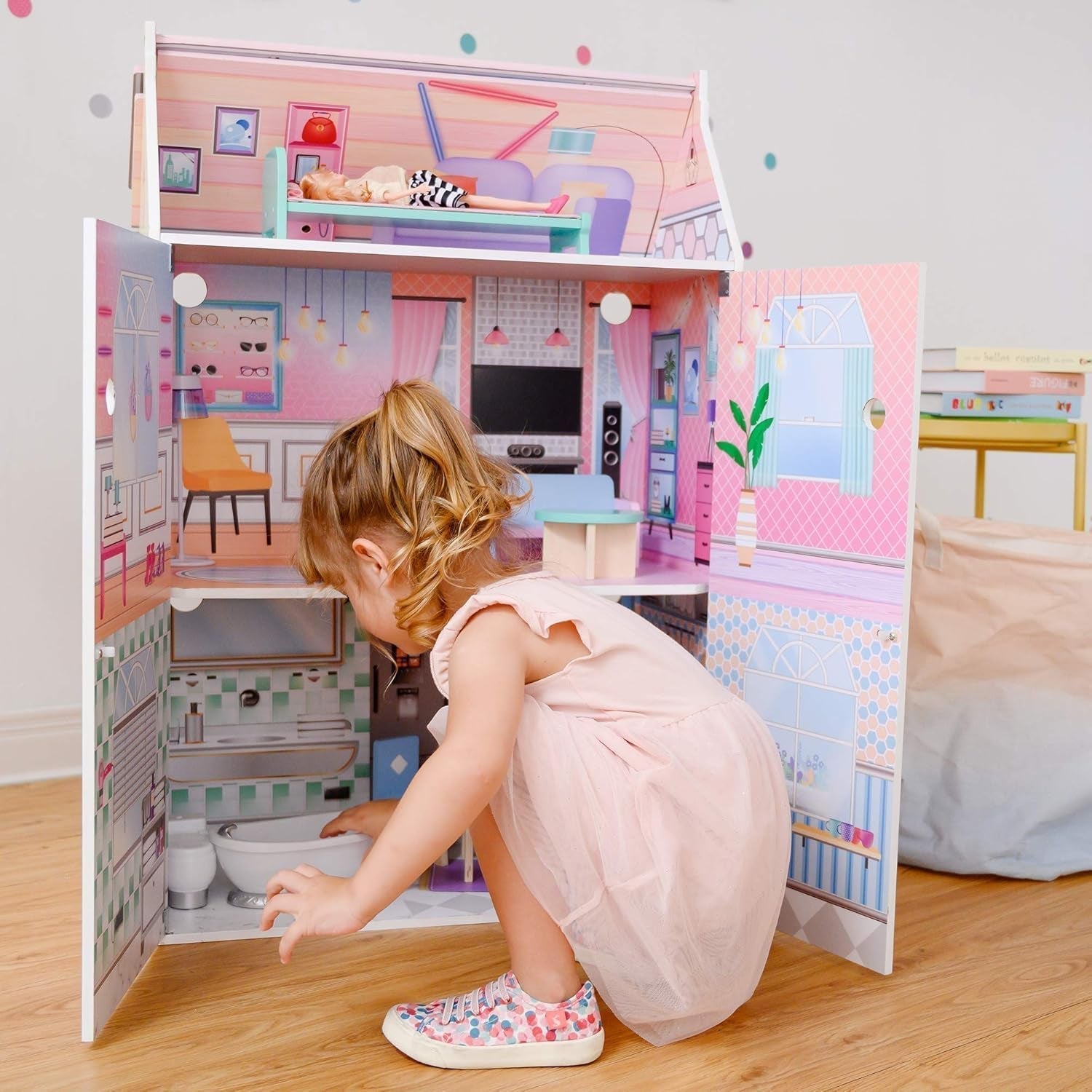 Olivias Little World Glasshouse Kids 12" domeček pro panenky a 10 doplňků pro panenky 3,5" Multi Td-12518D Domky pro panenky Naty Shop