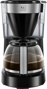Melitta Easy Top - Espresso kávovar s filtrem a skleněnou karafou, až pro 10 šálků kávy, černá/nerezová ocel