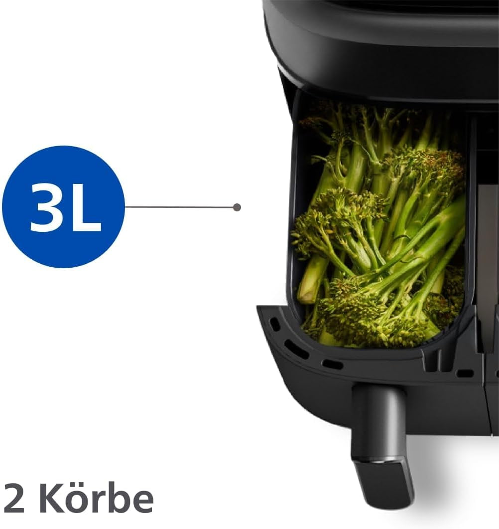Philips Dual Basket Airfryer 3000 Series se snídaňovou sadou, 9 litrů, 2 zásuvky Domácí spotřebiče Naty Shop