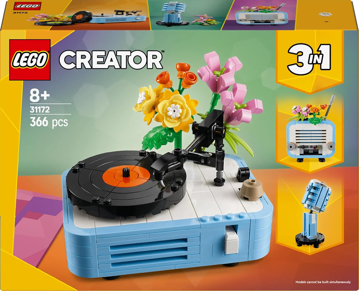 Přehrávač disků LEGO Creator 3v1 s květinami - konvertibilní hračka na rádio nebo mikrofon - hudební hračky pro děti - nápad na kreativní dárek pro dívky a chlapce od 8 let 31172 Stavebnice Besuche den LEGO-Store