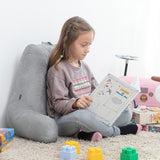 InnovaGoods Huglow polštář na čtení s područkou na pohovku, postel a koberec, polštář na čtení s bederní opěrkou a rukojetí, ergonomický, zabraňuje nepohodlí a bolesti, šedý