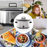 Pomalý hrnec Crockpot,| 3,5 litru (3-4 osoby), nádoba na opékání masa a zeleniny, nerezový pomalý hrnec Naty Shop