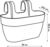 elho Vibia Campana Easy Hanger M 36 - Květináč na balkon i ven - Ø 36,0 x V 26,5 cm - Černá/Antracit