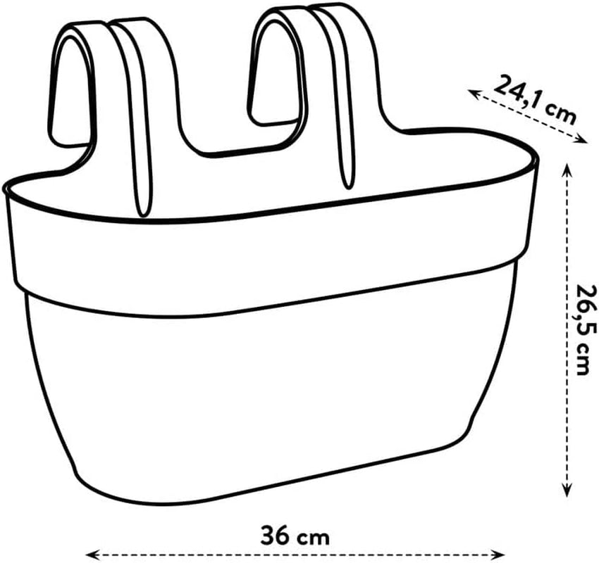 elho Vibia Campana Easy Hanger M 36 - Květináč na balkon i ven - Ø 36,0 x V 26,5 cm - Černá/Antracit
