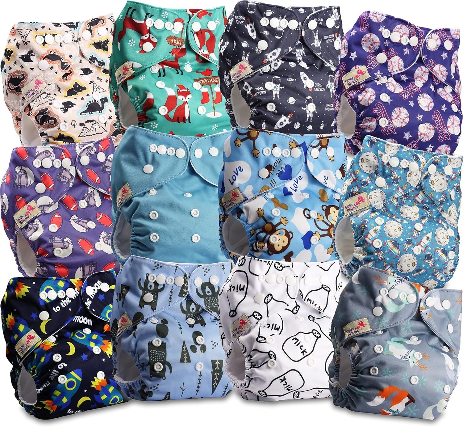 Littles a Bloomz FLP2-0406 Standard Clip opakovaně použitelná plena, 4 plenky