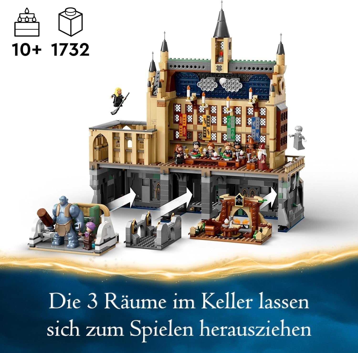 LEGO Harry Potter Hogwarts Castle: The Great Hall, sběratelská hračka s 11 minifigurkami včetně Hermiony Grangerové, kouzelný dárek pro chlapce a dívky 76435 Stavebnice Besuche den LEGO-Store