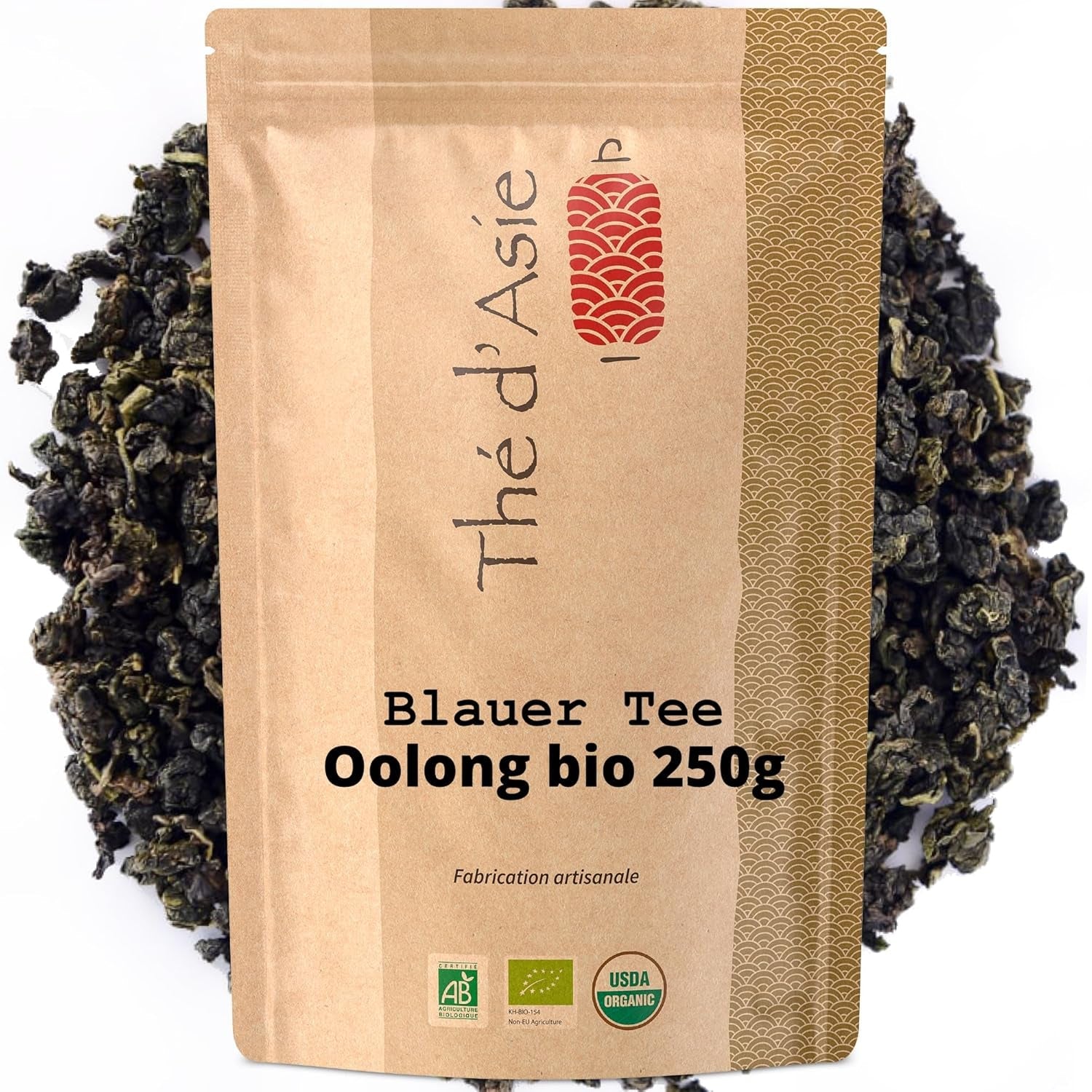 Khla - Bio Oolong Tea 100 G - Modrý čaj - Přírodní sypaný čaj - Organický asijský čaj - Sypaný a řezaný - Bylinný a louhovaný čaj - Z Číny