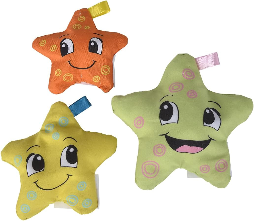 Simba 104010071 - ABC měkká hvězdice, dětská hračka, textilní hvězdičky plněné polystyrenem, 3 kusy, od 6 měsíců Baby Toys Naty Shop Výchozí název