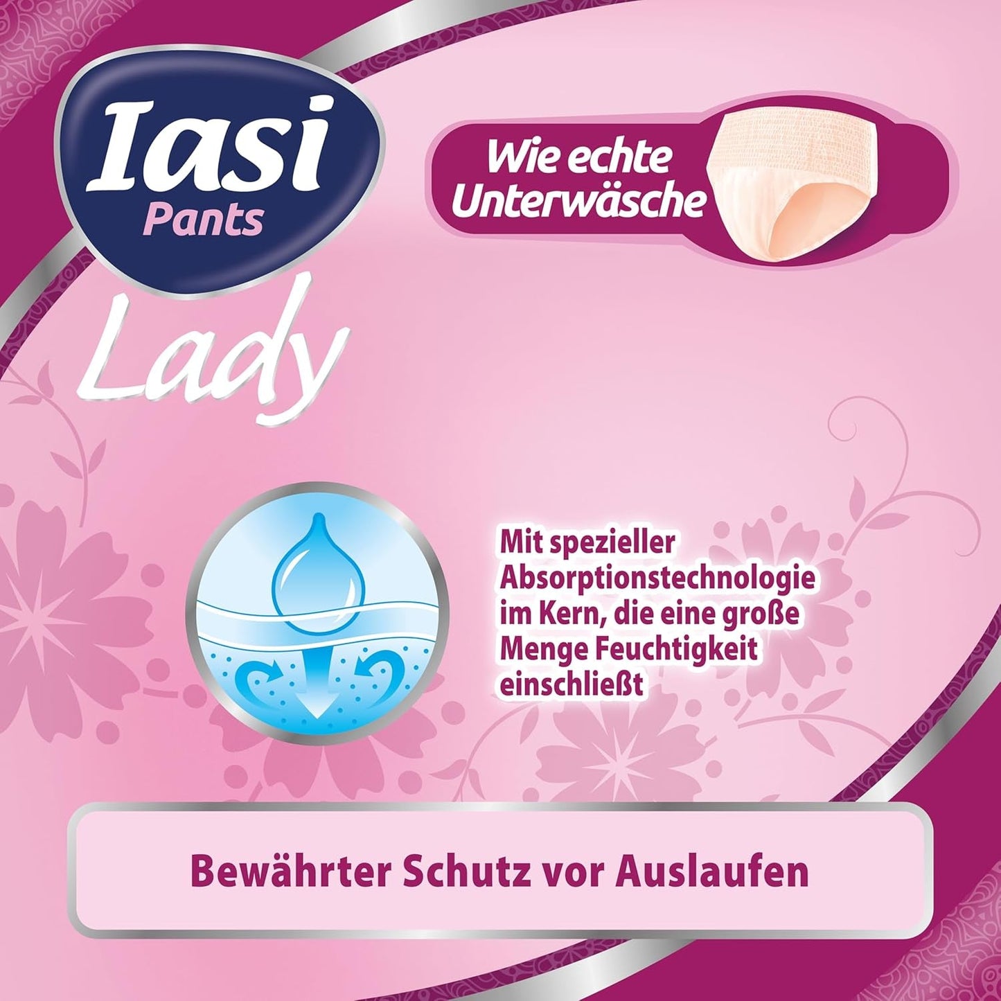 LADY Pants 48 Jednorázové kalhotky pro inkontinenci moči Absorpční Plus velikost S pro ženy 48 ks