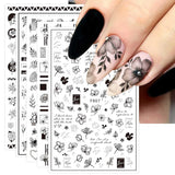 JMEOWIO Nálepka na nehty Frühling Blumen 10 Blätter Nagelaufkleber Selbtklebend Nail Art Dekorace Nageldesign Zubehör Für Frauen Mädchen