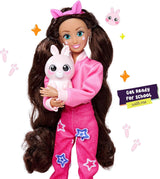 Simba 105953975 - Kawaii Hi Dress-Up Panenka Lucy (26 cm) - Kloubová kadeřnická panenka, králičí panenka s dlouhými vlasy a doplňky Hračka pro 4 roky a více