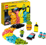 LEGO 11027 Classic Neon Kreativní stavebnice, Stavebnice, Stavebnice s modely: auto, ananas, mimozemšťan, kolečkové brusle, figurky a další, pro děti od 5 let Stavebnice Besuche den LEGO-Store Single