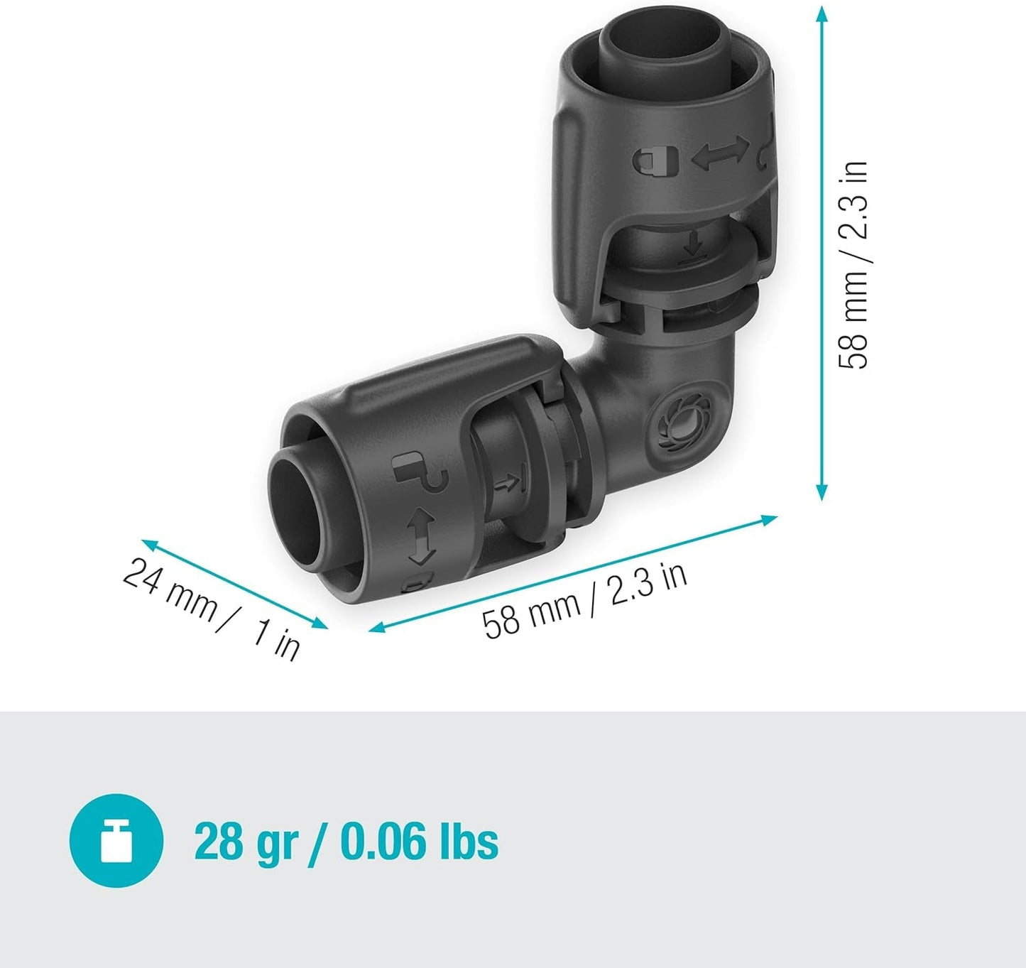 Gardena Micro-Drip Irigation System L-Piece 13mm (1/2"): Konektor potrubí pro obrácené 13mm přívodní potrubí, montáž bez nářadí, opakovaně použitelné (13202-20)