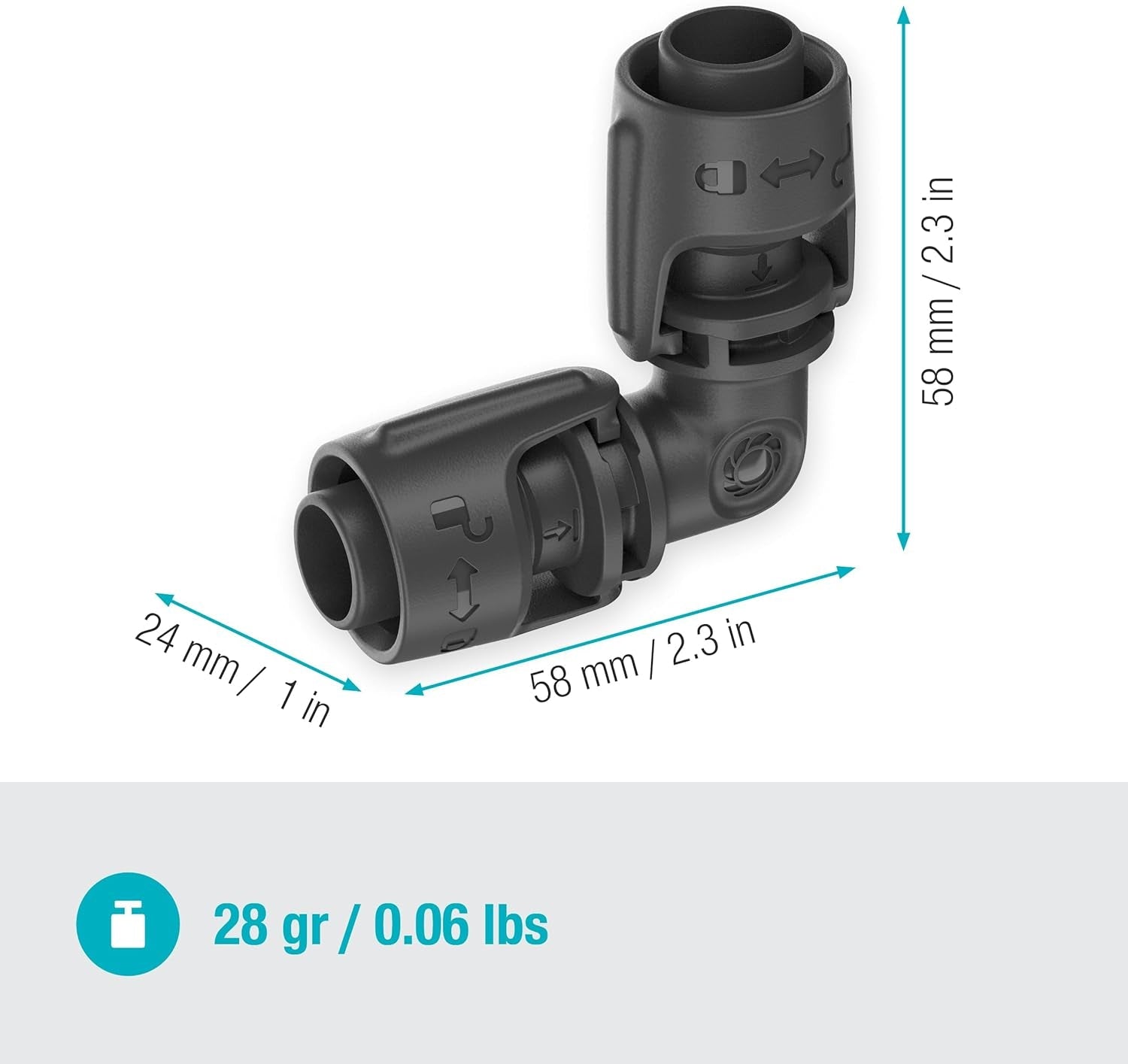 Gardena Micro-Drip Irigation System L-Piece 13mm (1/2"): Konektor potrubí pro obrácené 13mm přívodní potrubí, montáž bez nářadí, opakovaně použitelné (13202-20)