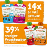 Pumpkin Organics sáčky biozeleniny a cereálií, balení 8 ks: Hruška, Jahody, Batáty, Červená řepa, Banán, Oves - Bez přidaného cukru¹ - Od 6 měsíců - jako svačina nebo doplňková strava v balení (8 x 100 g)