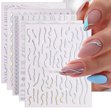 JMEOWIO Nálepka na nehty Aurora 12 Blatt Nálepka na nehty Selbtklebend Nagelaufkleber Holografisch Dekoration Nageldesign Zubehör