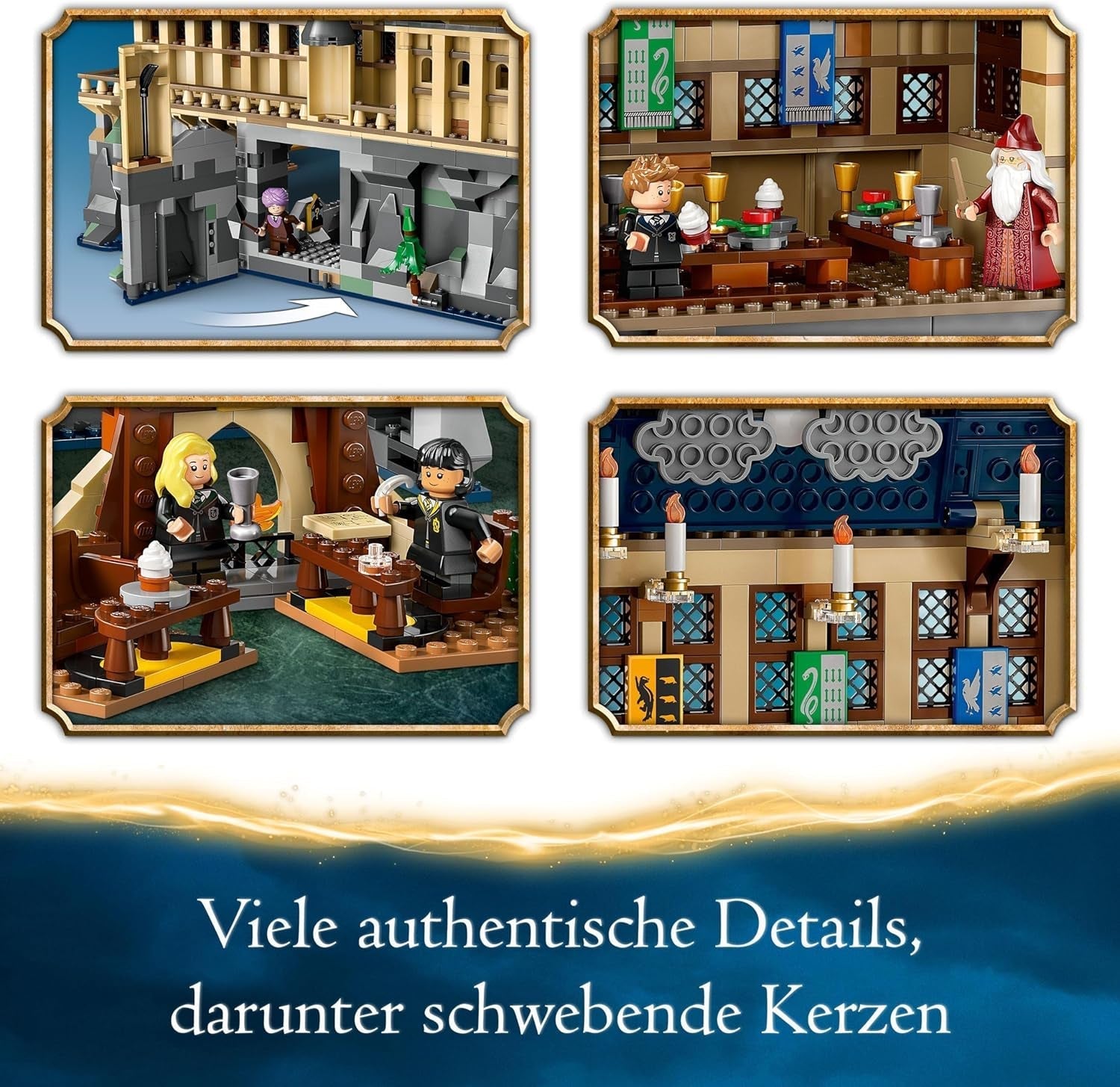 LEGO Harry Potter Hogwarts Castle: The Great Hall, sběratelská hračka s 11 minifigurkami včetně Hermiony Grangerové, kouzelný dárek pro chlapce a dívky 76435 Stavebnice Besuche den LEGO-Store