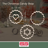 Zenker Ausstecher-Set Linzer Herz und Stern aus Edelstahl – Perfekt für Weihnachtskekse, 3-teilig, inkl. Geschenkverpackung, spülmaschinengeeignet und rustfrei – Obchod s vánočními cukrovinkami