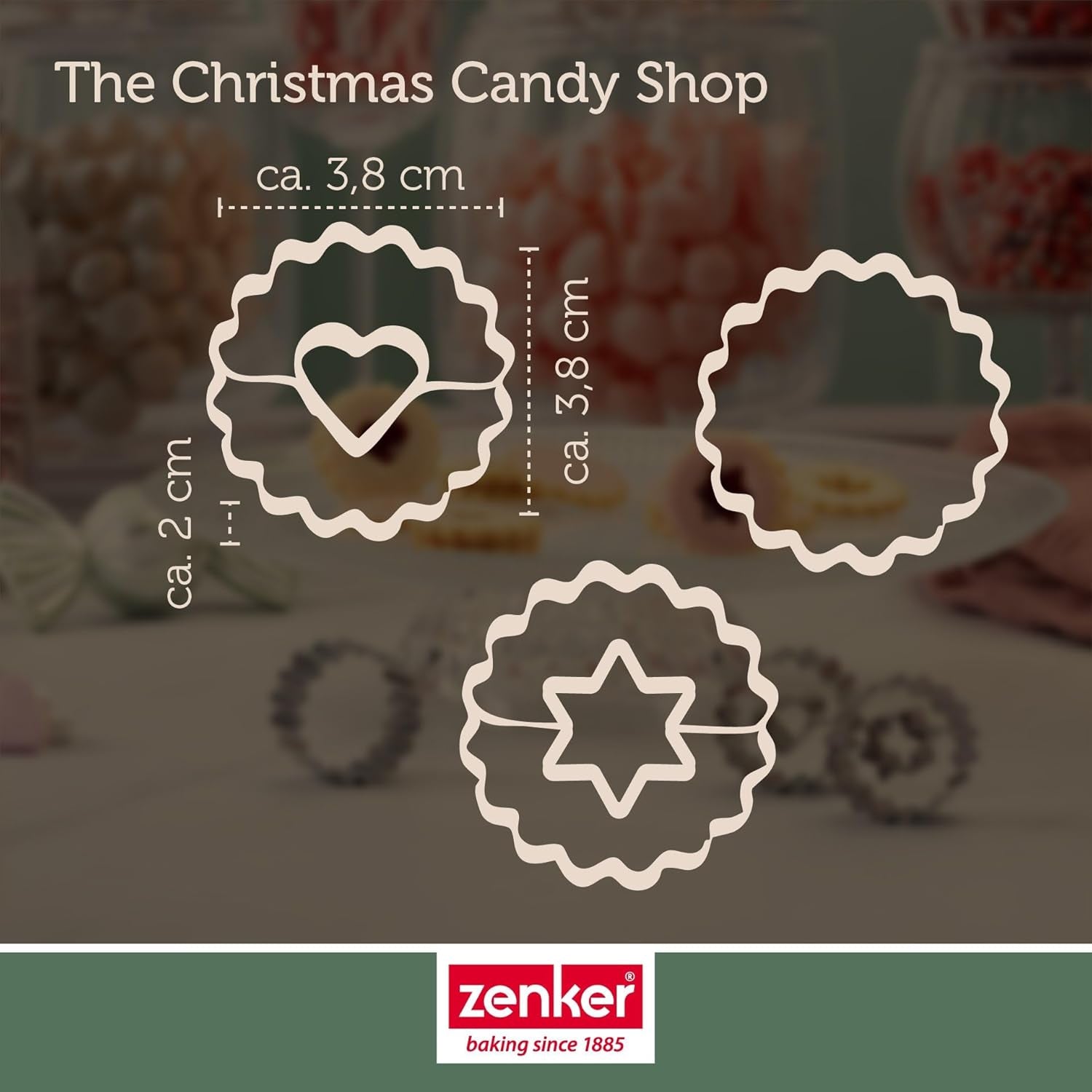 Zenker Ausstecher-Set Linzer Herz und Stern aus Edelstahl – Perfekt für Weihnachtskekse, 3-teilig, inkl. Geschenkverpackung, spülmaschinengeeignet und rustfrei – Obchod s vánočními cukrovinkami