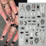 JMEOWIO Nálepka na nehty Halloween 6 Blatt Nálepka na nehty Selbtklebend Nagelaufkleber Dekoration Nageldesign Zubehör