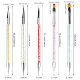 Sularpek 5 Stück Nagel Pinsel, Nageldesign Pinsel, Dotting Tool, Nail Art Liner Pinsel, Nagelverlängerung Gelpinsel, Nagelbürste Für Punktierungen, Zeichnen, Für DIY Nail Art Design