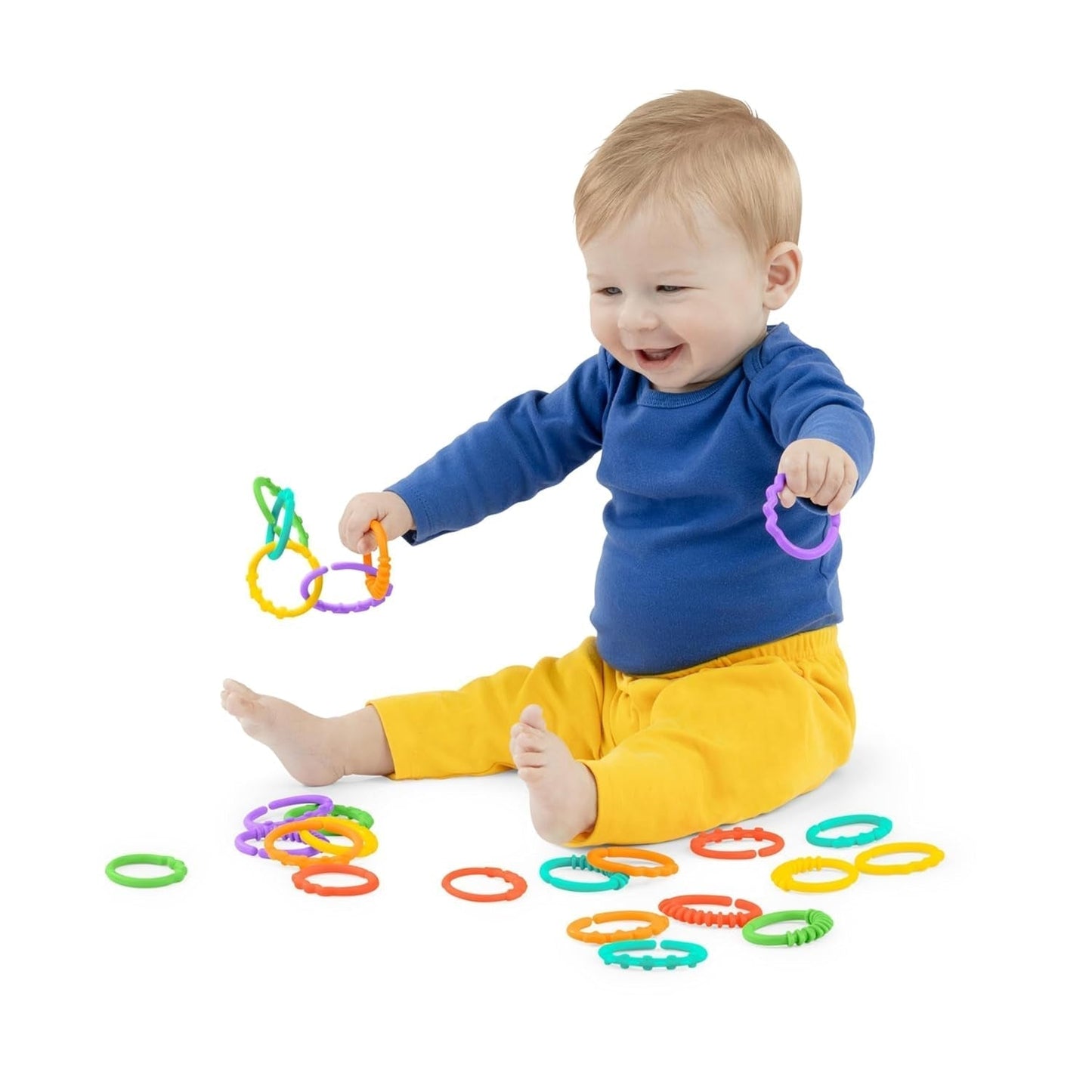 Bright Starts, Oball, Spojovací články řetězu kočárku, Spousta článků, Skládací, Snadno se připevňuje, Snadno se čistí, Perfektní pro cestování Bebe Toys Naty Shop