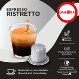 Gimoka Kaffeekapseln Espresso Ristretto, Intensität 11/13-100 Kapsel aus Aluminium - Kompatibilní s Nespresso* Haushalts-Espressomaschinen - 100 Stück (10 x 10 Getränke) - Hergestellt v Itálii
