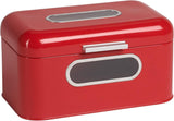 ECHTWERK Retro kovový košík na chléb s okénkem a víkem, sada 3 elegantních úložných boxů, objem 1,4 l, červené boxy na potraviny Naty Shop Red S Single