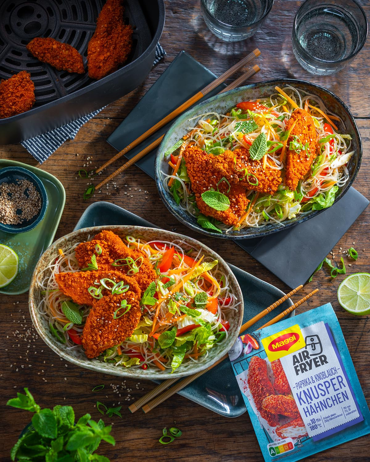 MAGGI Airfryer Knusper Hähnchen - Paprika und Knoblauch, 1er balení (1 x 39 g)