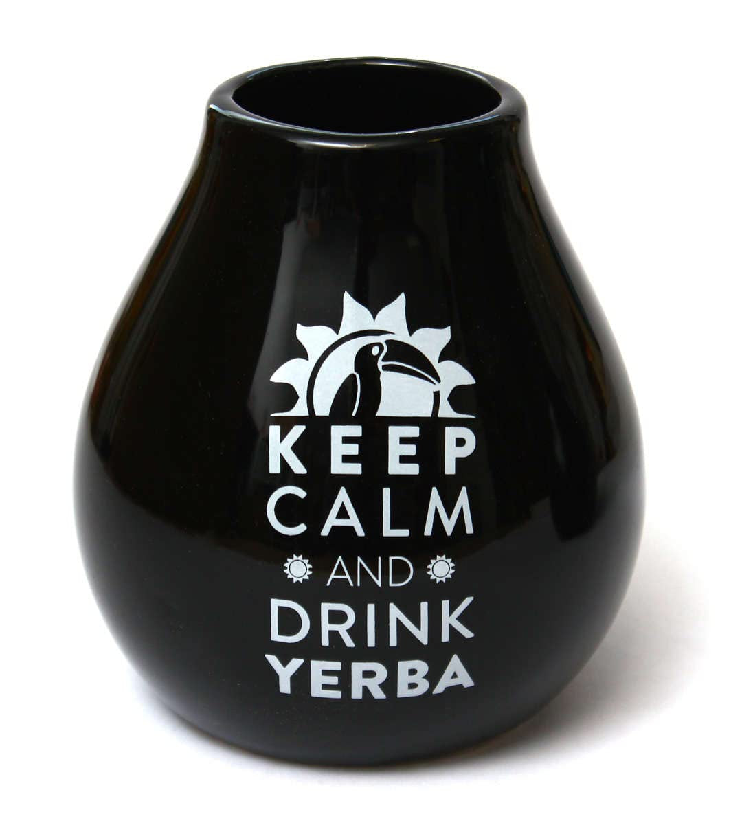 Yerba Mate čajová sada pro dva 150G | Čaj maté s guaranou a ovocem | Sypaný čaj Yerba Mate | Keramický kalíšek černý matný 350 ml | Ocelové brčko Bombilla Liza 19 cm