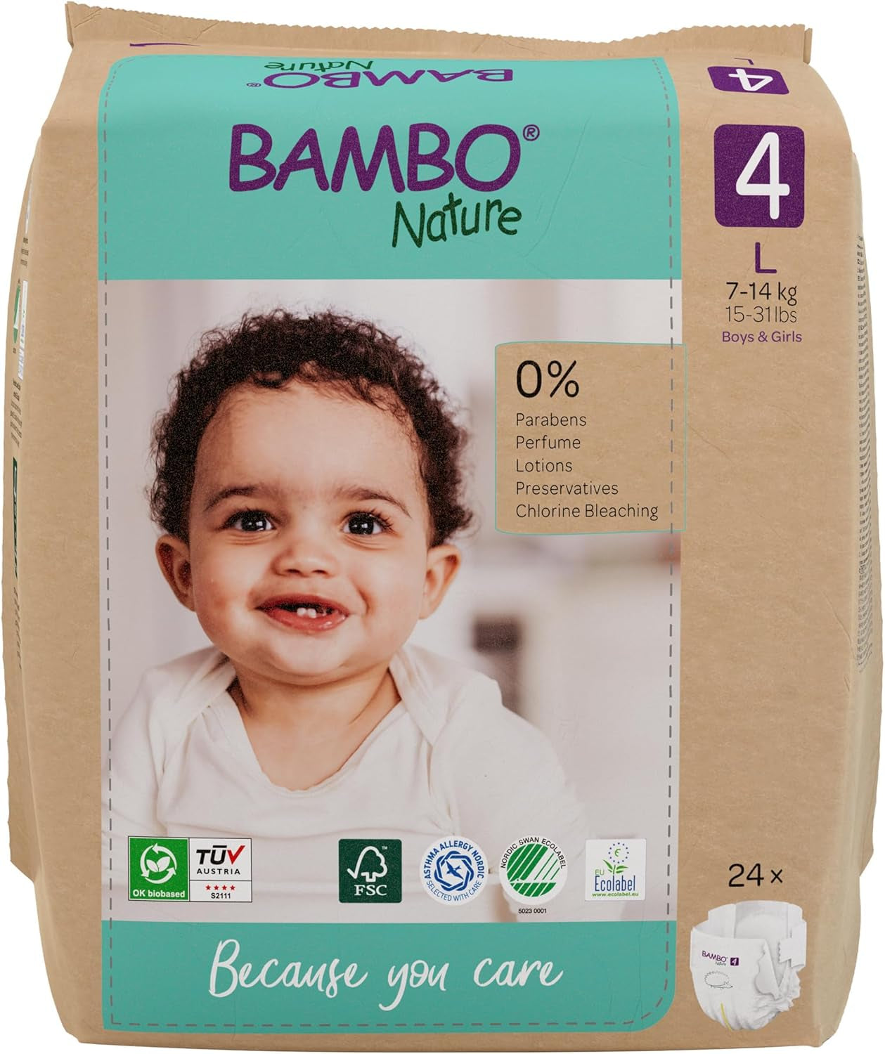 Dětské plenky Bambo Nature, velikost 1 (2-4 kg), 132 Count Moon Box | Prémiové plenky s vylepšenou ochranou proti protečení | Maximální pohodlí a svoboda pro novorozence | Dermatologicky testované plenky