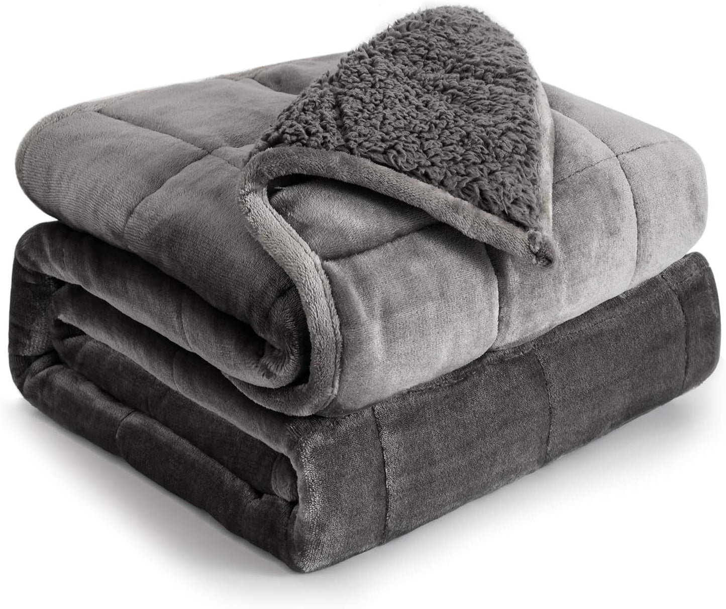 Bavlněná modrá vážená deka 6,8 kg Queen Size Flanelová huňatá Sherpa vážená deka pro dospělé Pohodlné vážené deky pro uklidnění a relaxaci Těžké přikrývky 152,4 X 203,2 Naty Shop Deky a deky Šedá 48 X 72 15 Lb
