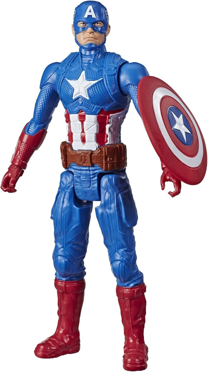 Marvel Avengers Titan Hero Series Blast Gear Kapitán Amerika Akční figurka 30 cm velká hračka pro 4+ roky Modré akční figurky Naty Shop Výchozí název