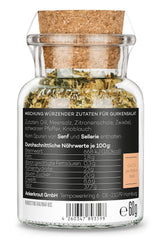 Ankerkraut Gurkensalat, 60 g v korkové sklenici, Würze Gherken-Salat Ganz Einfach, Zuckerfrei und Ohne Gesmackverstärker, Mischung würzender Ingredient für Salat