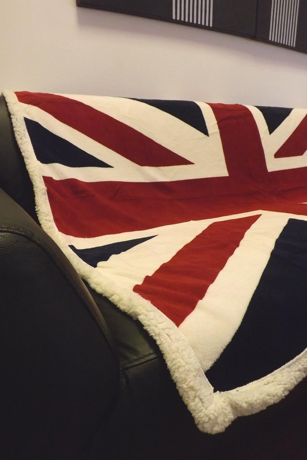 Rapport Union Jack Flag Extra měkká fleecová postel/pohovka červená/bílá/modrá. Postele a přikrývky Rapport červená / bílá / modrá