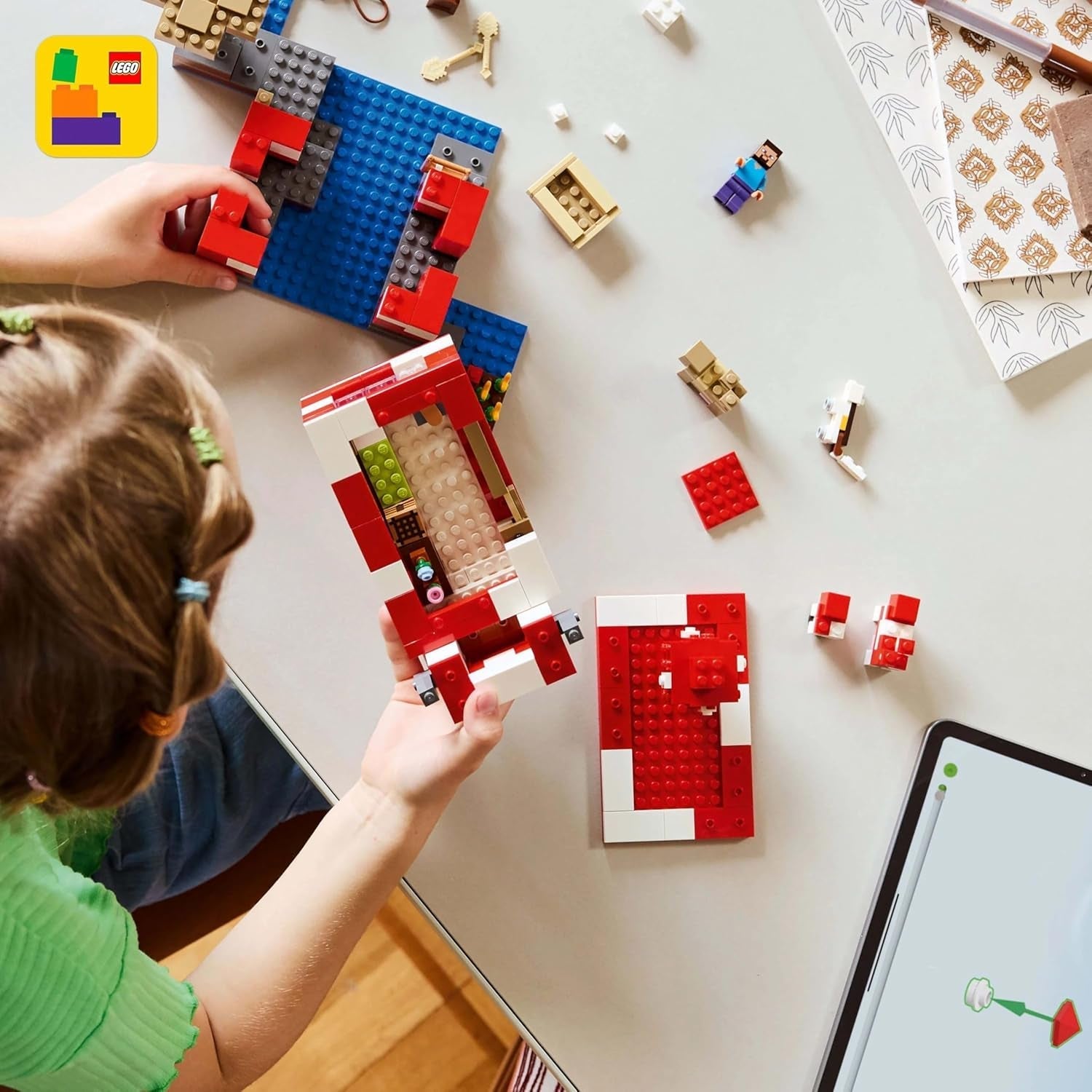 LEGO Minecraft The Mushroom Cow House Videohra Stavební hračka Model Mushroom Land s minifigurkami Steve a další postavy Hrací sada pro chlapce a dívky 8 let 21270 Stavebnice Beuche den LEGO-Store