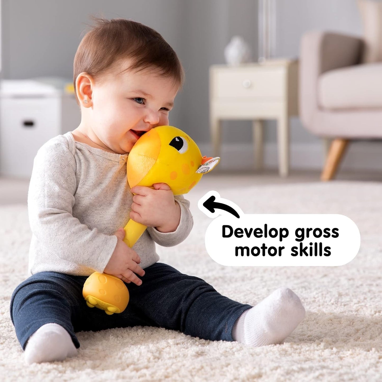 Lamaze L27471 Crazy Giraffe, hračka pro novorozence, barevná senzorická hračka pro miminko, dárek pro nové rodiče, vývojová hračka pro chlapce a dívky od 12 měsíců Baby Toys Naty Shop