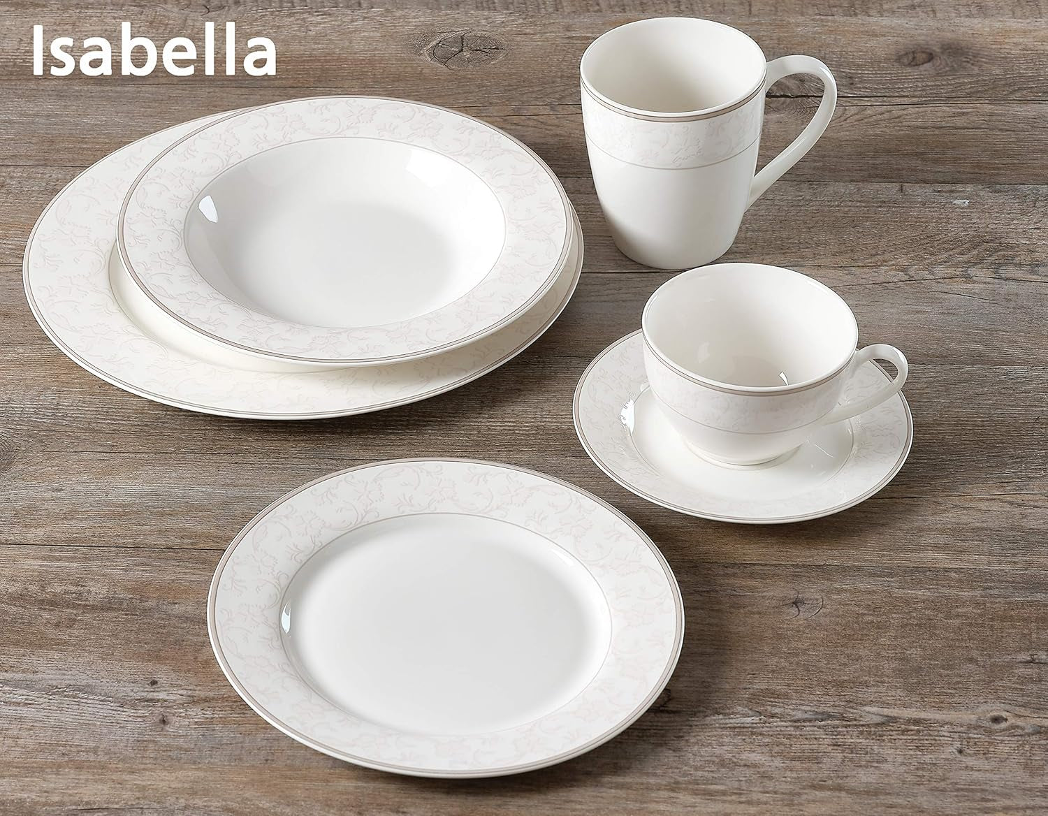 Kávový servis Ritzenhoff & Breker Isabella, 18 kusů, jemný porcelán, bílá s ornamenty, 37 x 26 x 25 cm