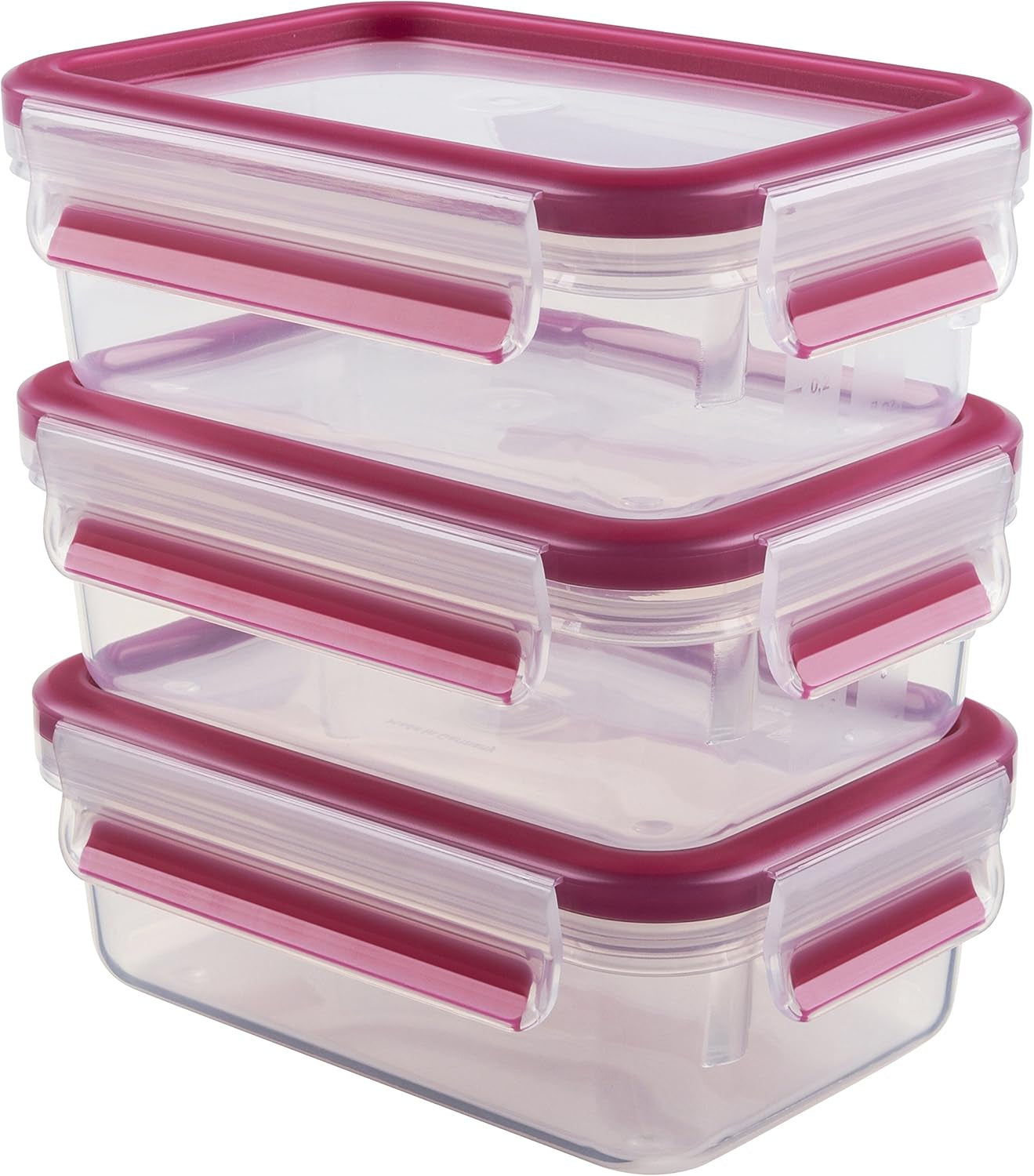 Emsa 515585 Food Clip & Close | 3dílná sada | plast | průhledná / zelená | 0,55 / 1 / 2,2 litru Dózy na potraviny Naty Shop Malina 0,55 l