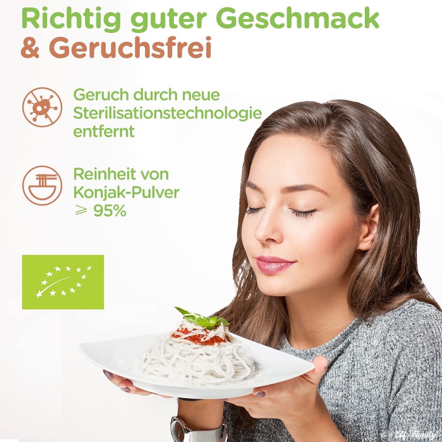 Elf-Family 270g x6er Box (12 balení) Bio Konjak Nudeln Ultra Low Carb Shirataki Nudeln Vegan Bezlepkové-Instantní Nudeln bez kohlenhydrátu/Keto/Kalorienarme/Fettfrei/Zuckerfrei -Spaghetti MHD/202/11