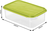 Rotho Rondo dóza na potraviny 1,5l s víkem, plast bez BPA (PP), průhledná/zelená, 1,5l (24,0 x 16,0 x 7,5 cm) Dózy na potraviny Naty Shop