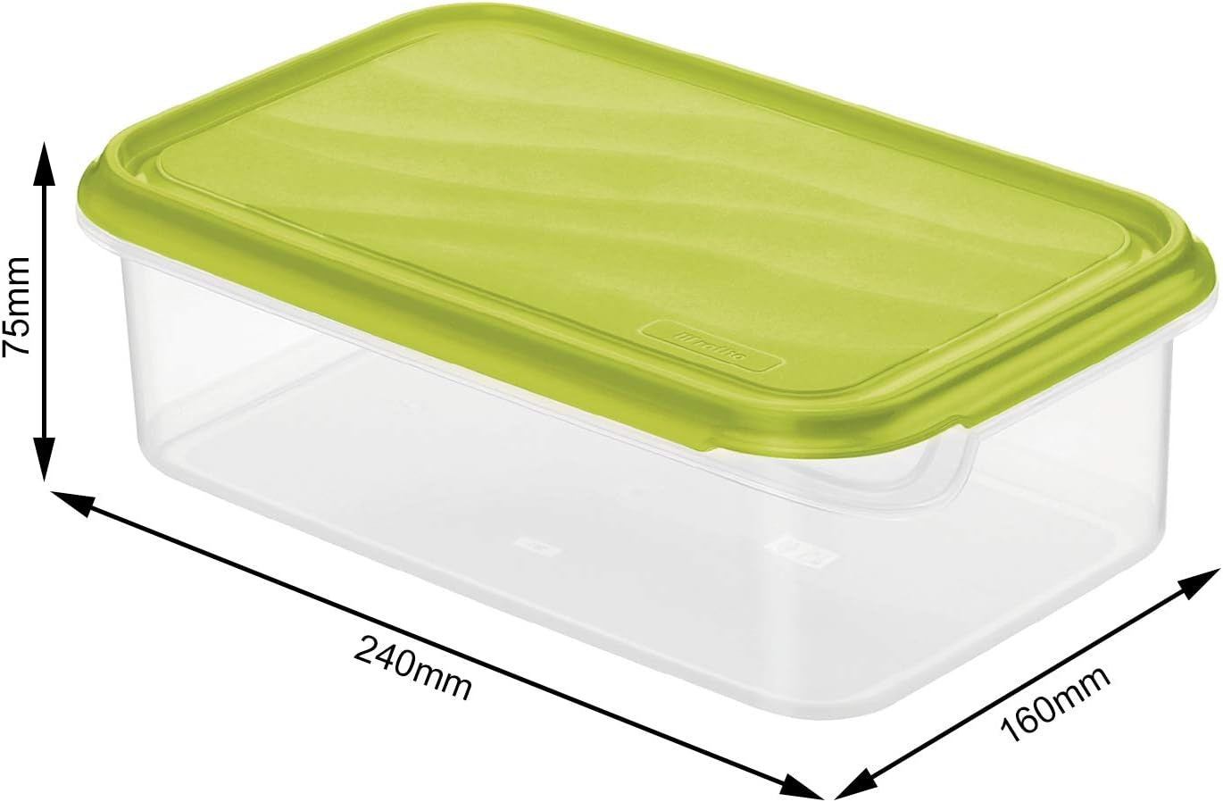 Rotho Rondo dóza na potraviny 1,5l s víkem, plast bez BPA (PP), průhledná/zelená, 1,5l (24,0 x 16,0 x 7,5 cm) Dózy na potraviny Naty Shop